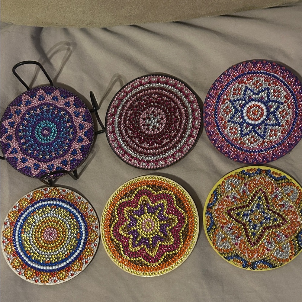 Colorful Mandala Coasters Set